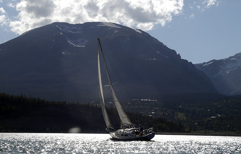 Sailing with Buffalo mountain in the background. Photo by Joanna Poe on Flickr 