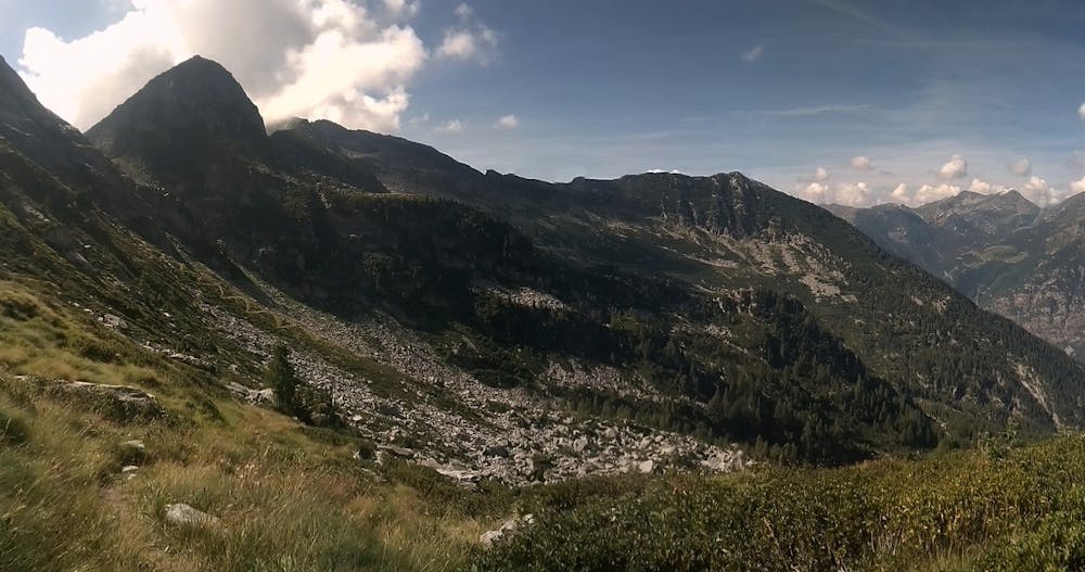 Complete view from colle della Vecchia toward colle di Leui