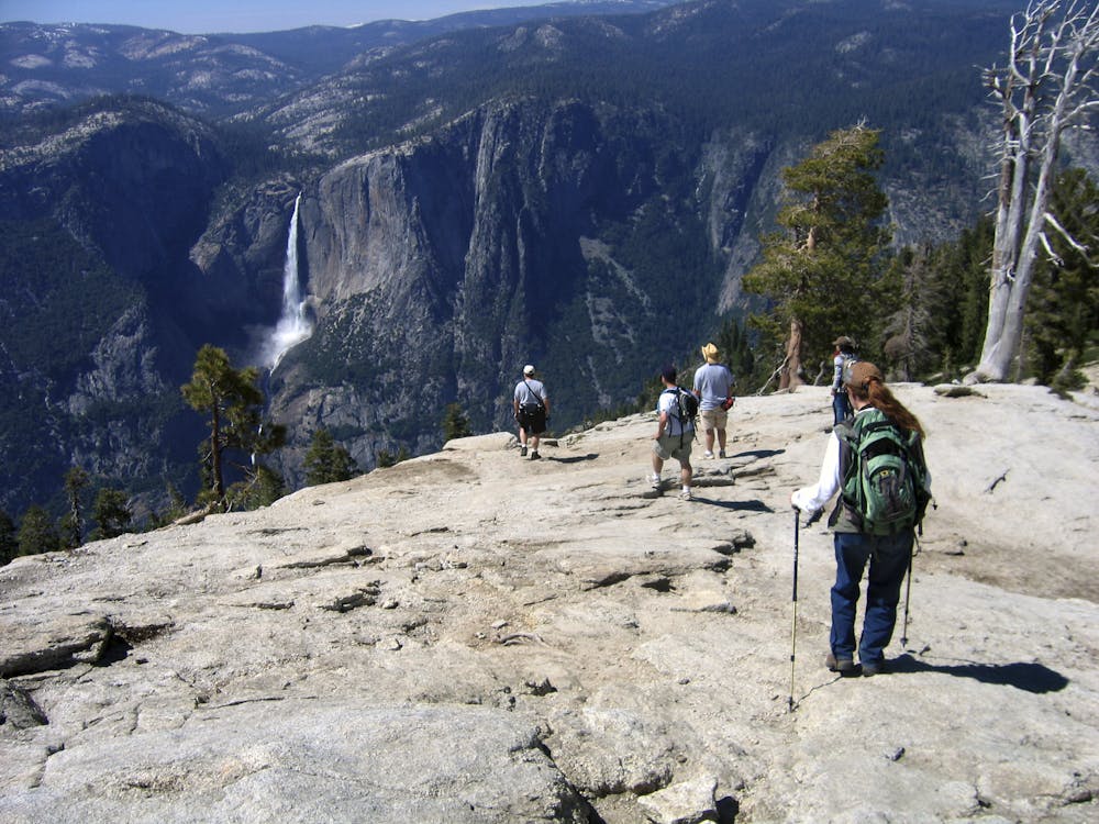 Yosemite Falls seen from the slopes of Sentinel Dome