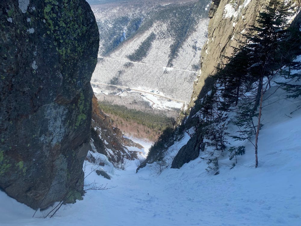 Central Couloir's dramatic upper section.