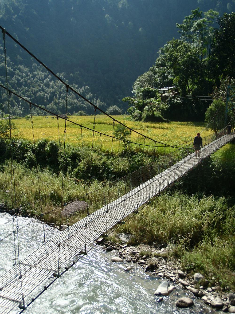 Peace, serenity and a happily solid Nepalese bridge!