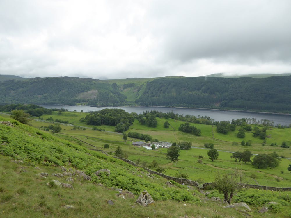 Looking down at Thirlmere Reservoir, from the hill slopes above Thirlspot