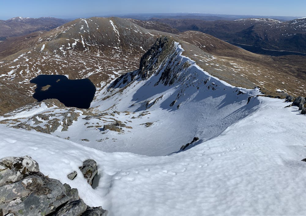 Looking down to the loch from Sgurr nan Clachan Geala