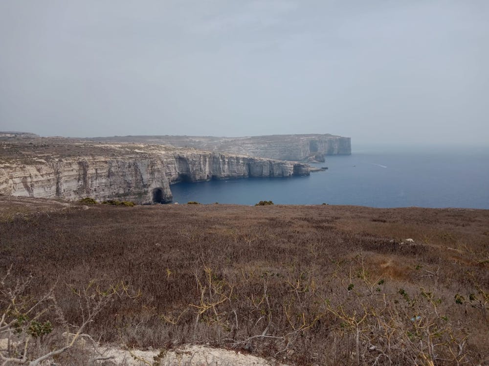The spectacular cliffs of Gozo's south-west coast