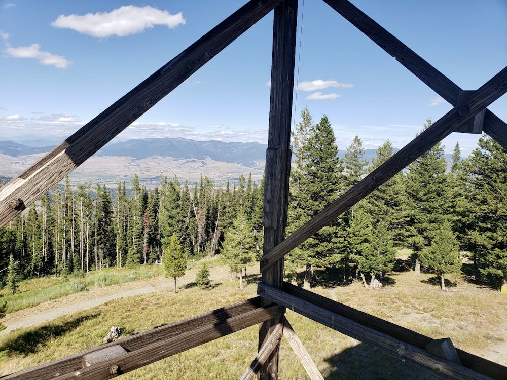 Looking towards Missoula from the fire lookout on the summit