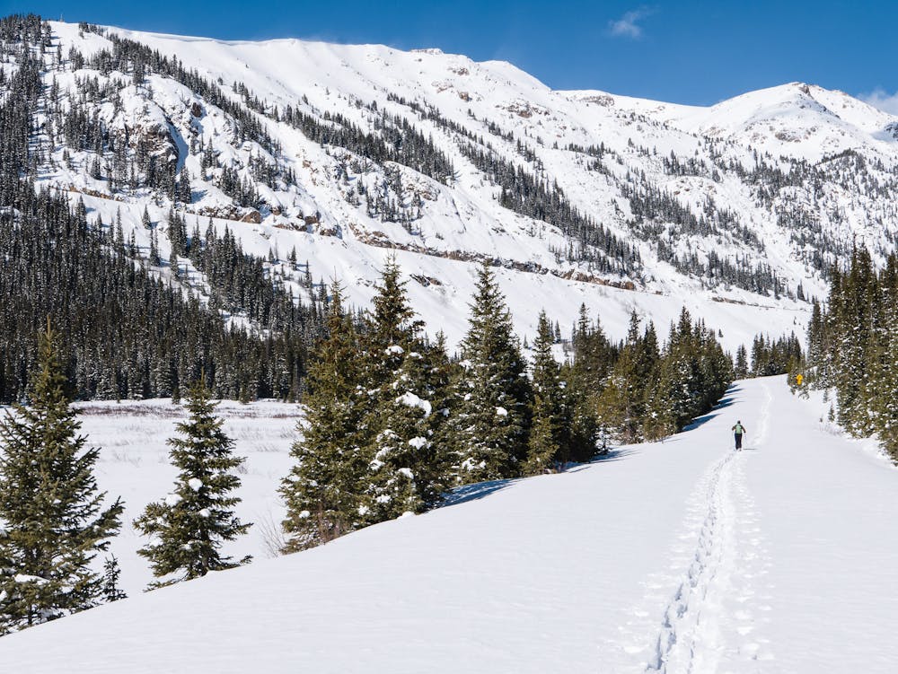The Independence Pass road is closed to traffic during the winter.