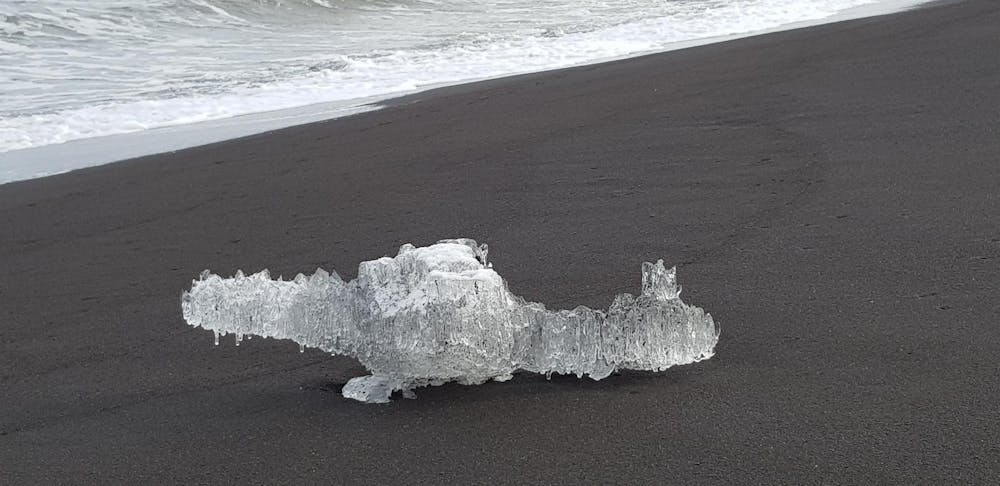 Ice sculpture at the beach