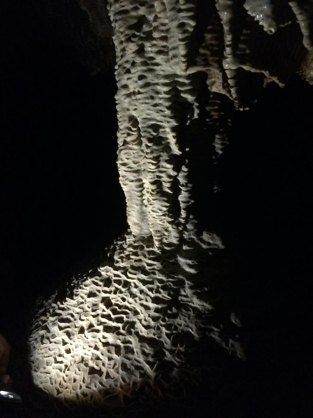 Glistening formations in Skirwith Cave