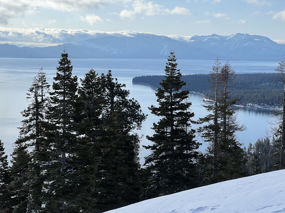 View of Lake Tahoe from above Homewood