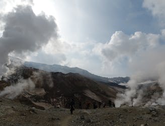 Into the crater of Mutnovsky volcano