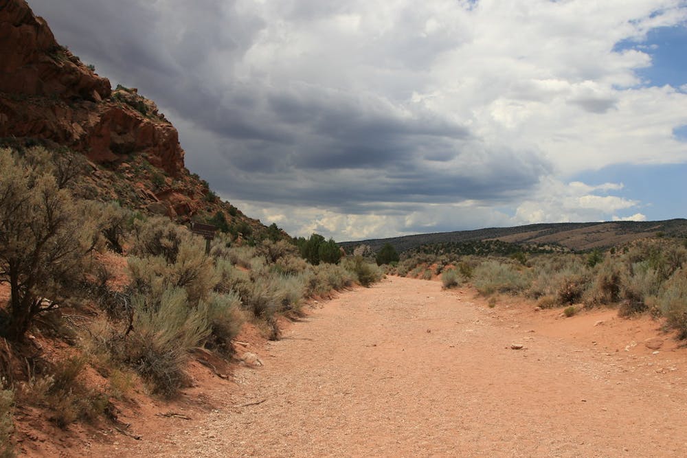 In Coyote Valley, with the Paria Plateau on one side and Kaibab Plateau on the other