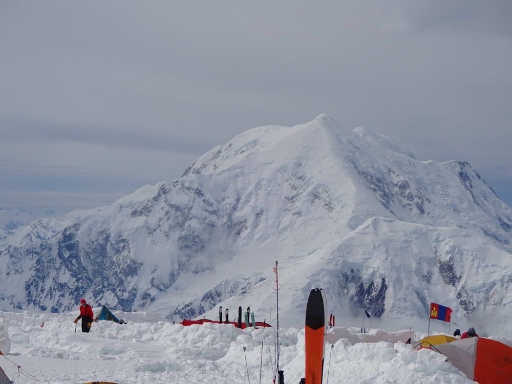 The incredible view of Mt. Foraker from 14k Camp.