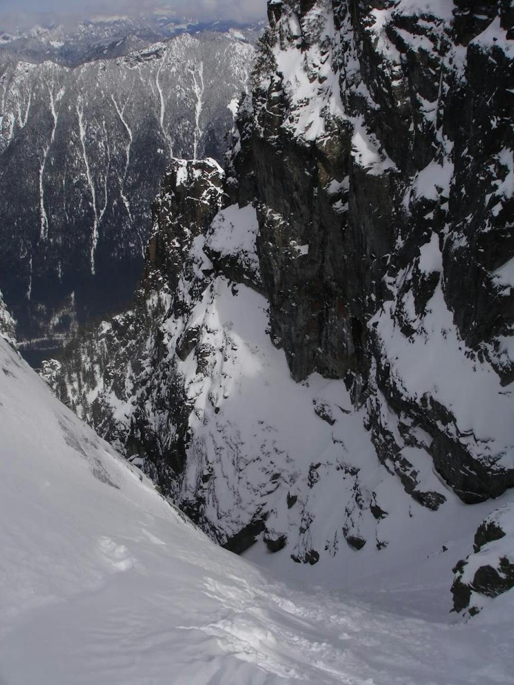 Looking into the Slot Couloir