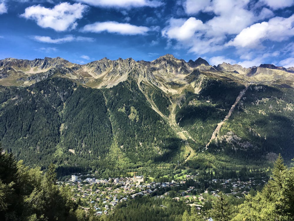 View of Chamonix from the trail