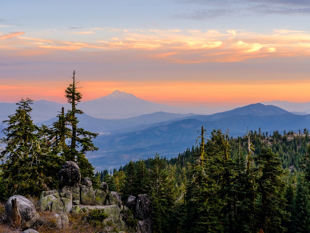 Sunset view from Mount Ashland