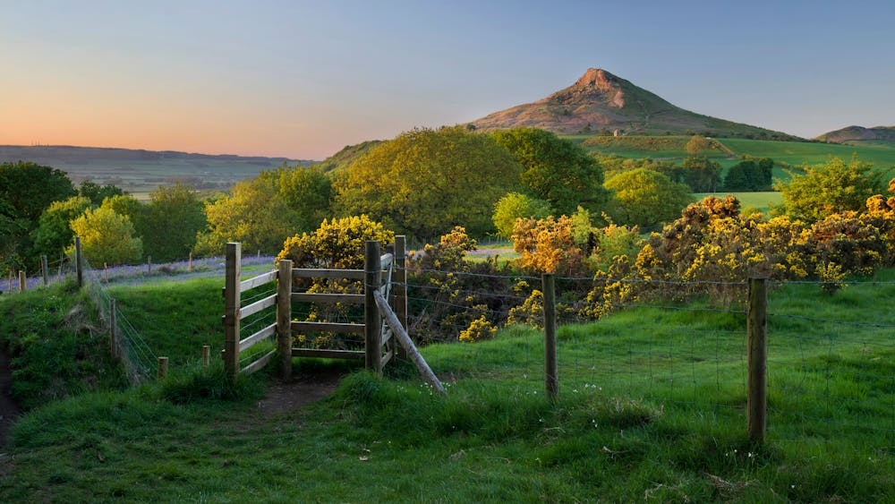 Classic view on Roseberry Topping, North Yorkshire, United Kingdom