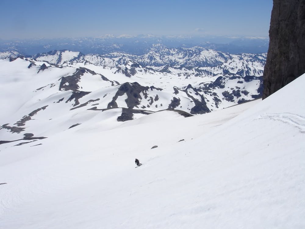 Skiing off Dissapointment Peak