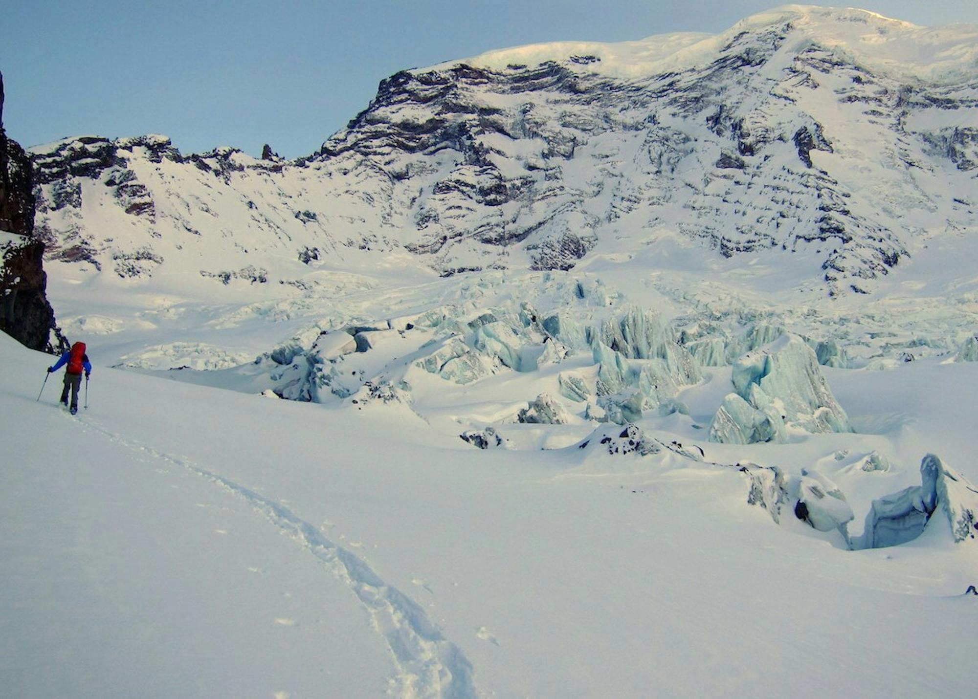 Traversing across the Carbon Glacier