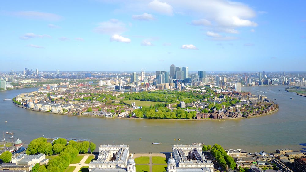 The Isle of Dogs seen from above