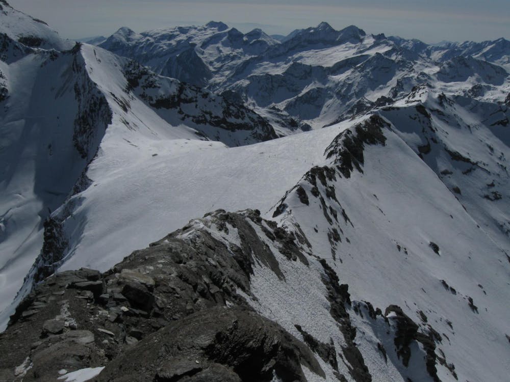 The summit ridge in dry conditions