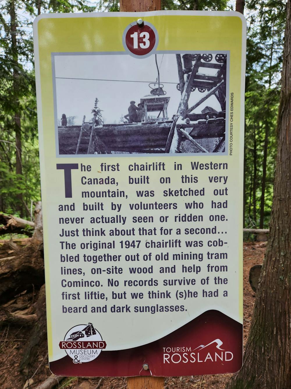 A bit of Kootenay humour on one of the information boards