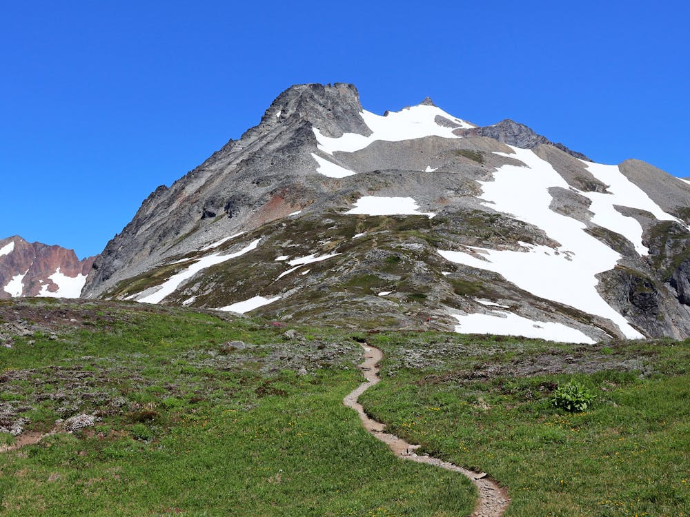 The trail leading up Sahale Arm toward the glacier