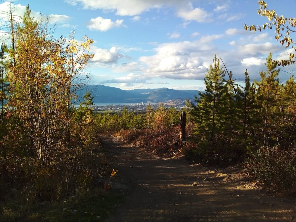 Looking down on Kelowna with daylight running out