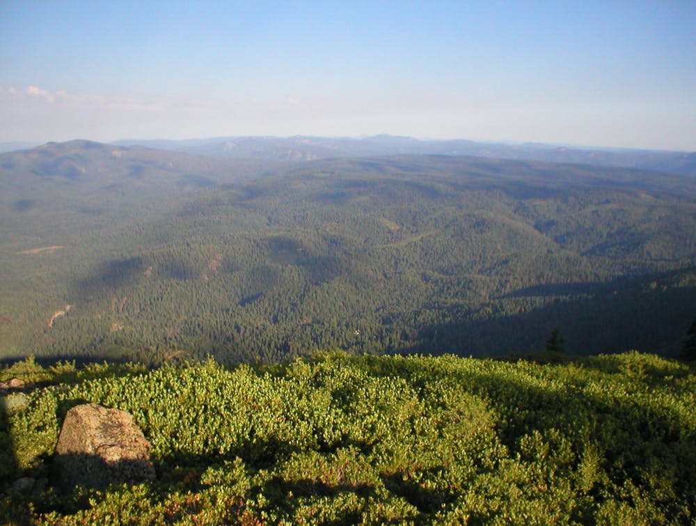 Panorama from a ridge top clearing