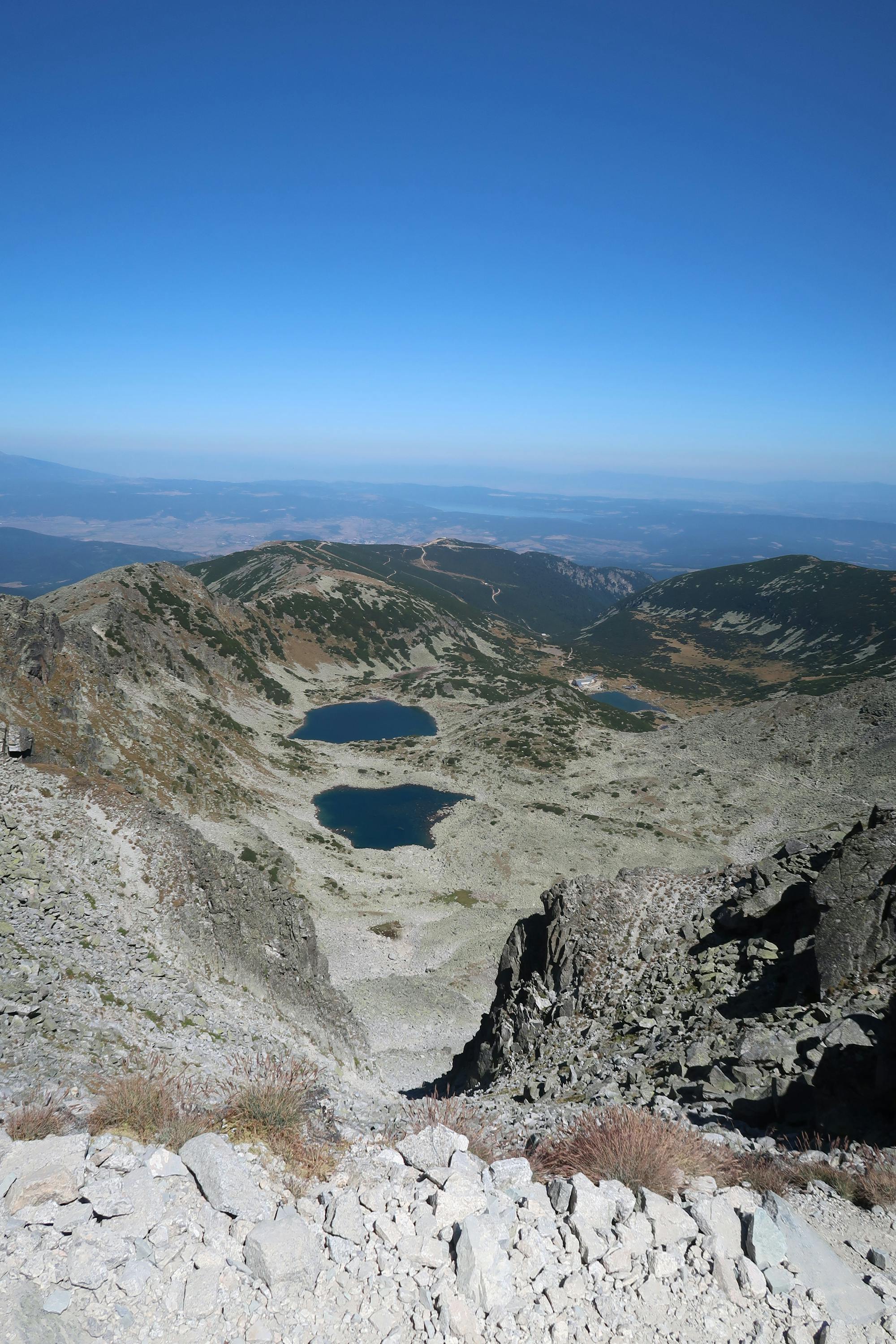 Looking down on Musala's the Glacial Lakes 