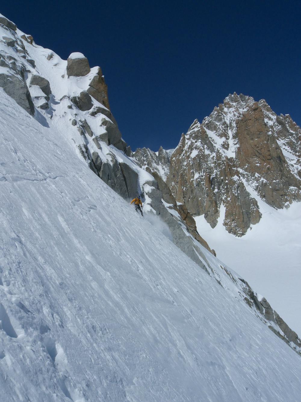 Cirque Maudit provides a stunning backdrop to the upper face.