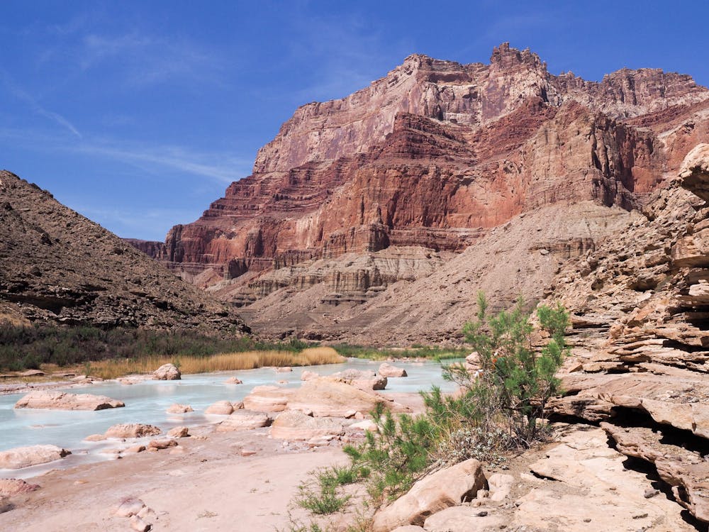 Turquoise water of the Little Colorado River in the Grand Canyon