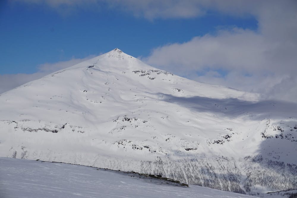 Looking at the South Face of Blabaerfjellet from the Backcountry behind Tamokhuset