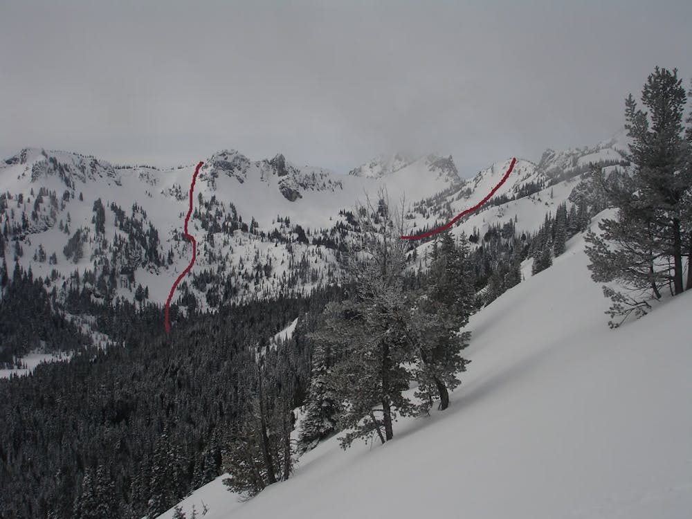 The different lines within Morse Creek Bowl