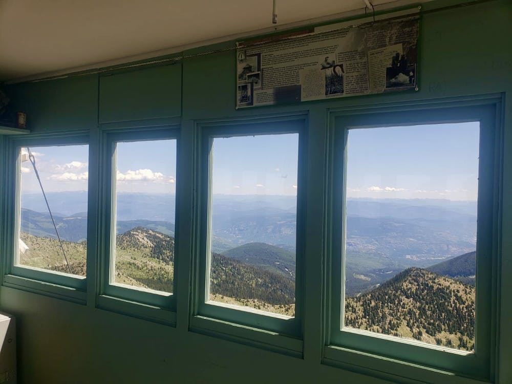 Looking out across the Kootenays from the fire lookout