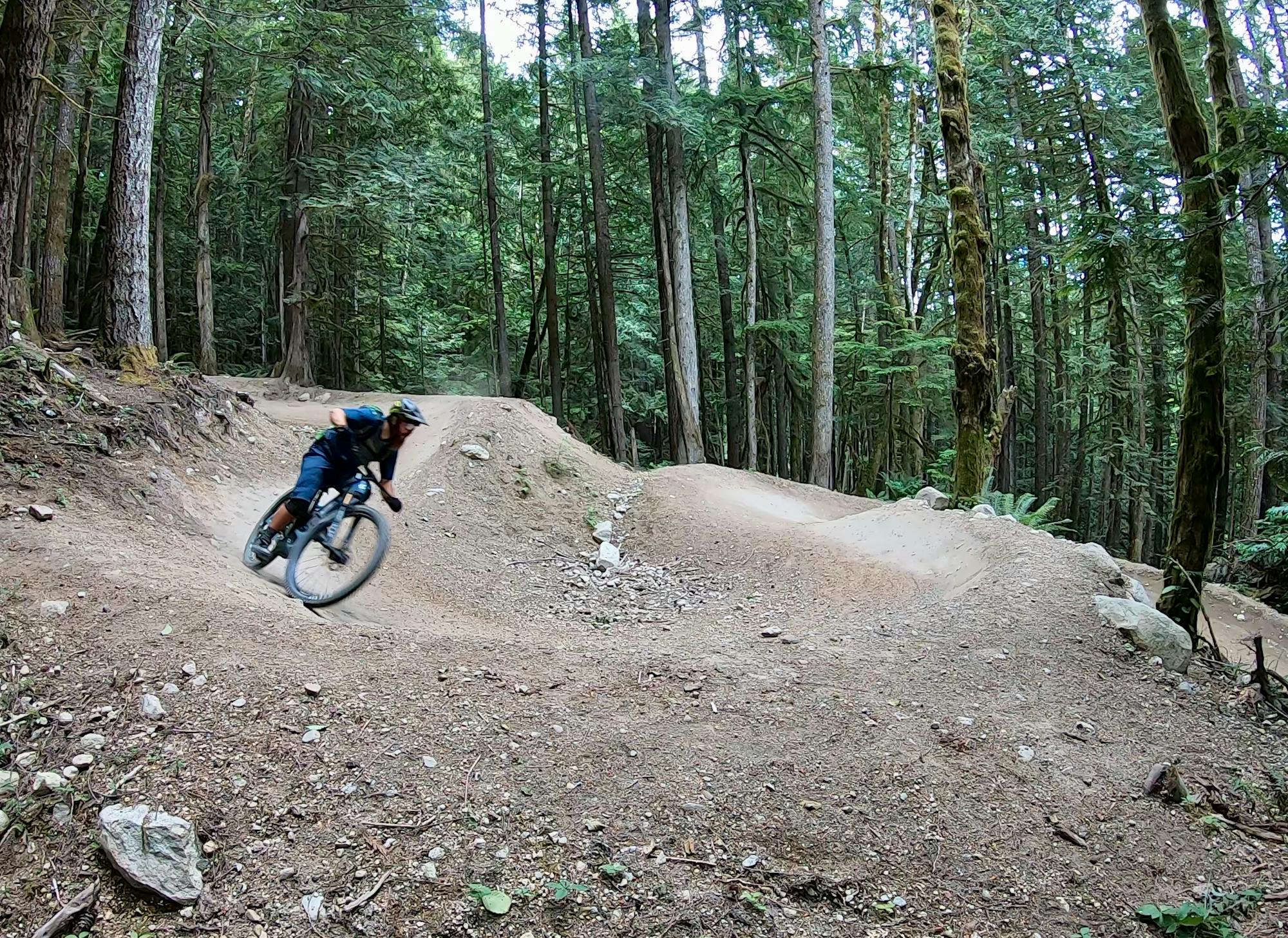 Massive berms on the final section of Half Nelson! Rider: Greg Heil