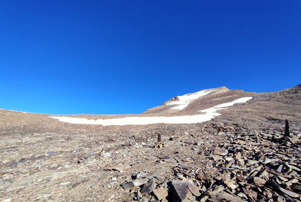 View of Summit from Base Camp.A long elevation hike crying for oxygen every step from here.
