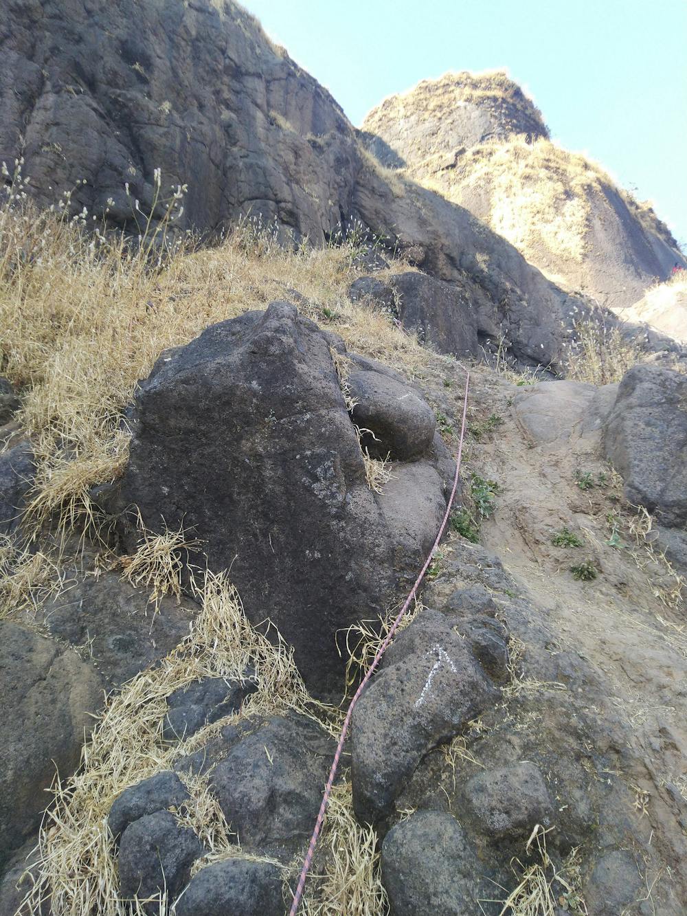 Little technical patch near budhla.Rope would ensure safety, the route is 4c+ or less difficulty for climbing but the exposure is about 300m vertical.