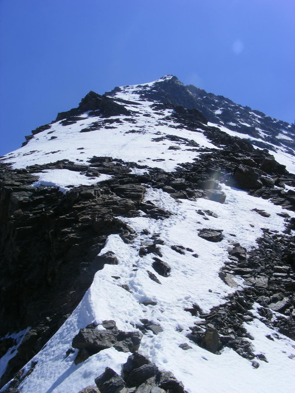 Looking up the top section of the route