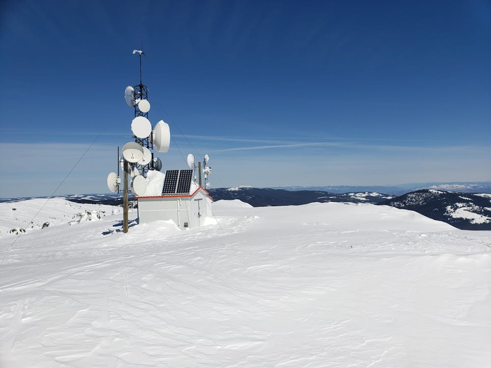 The weather station on top of Apex Mountain