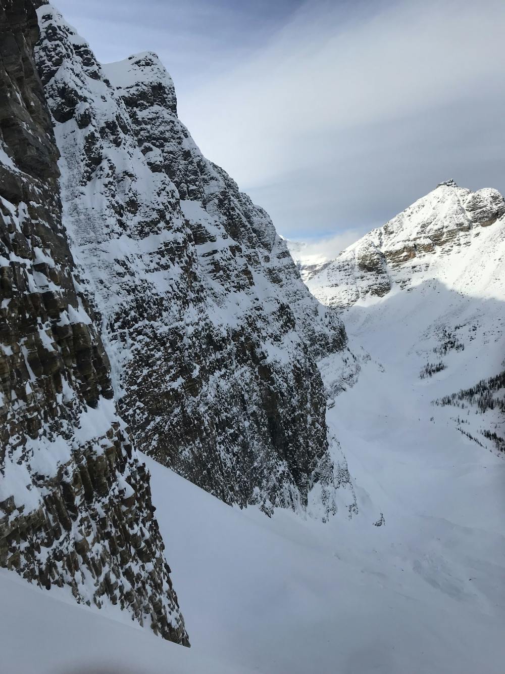 Views of the dramatic couloir walls
