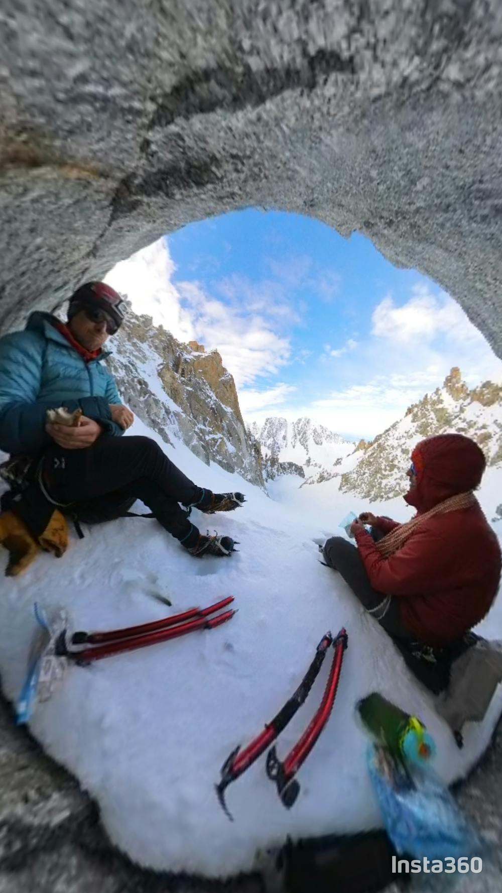 Photo from Aiguille d'Argentiere.Traverse couloir Y glacier Milieu