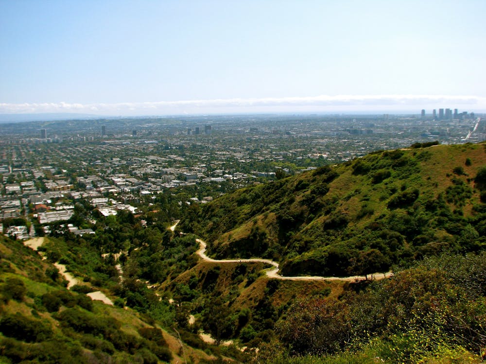 Looking out from the East Ridge in Runyon Canyon Park
