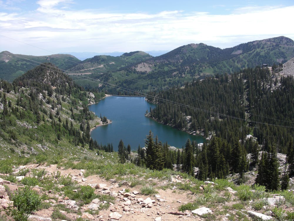 View of the Twin Lakes Reservoir from the saddle point.
