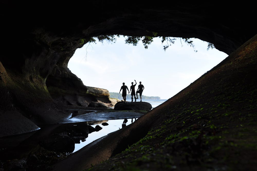 A wild cave dance. West Coast Trail