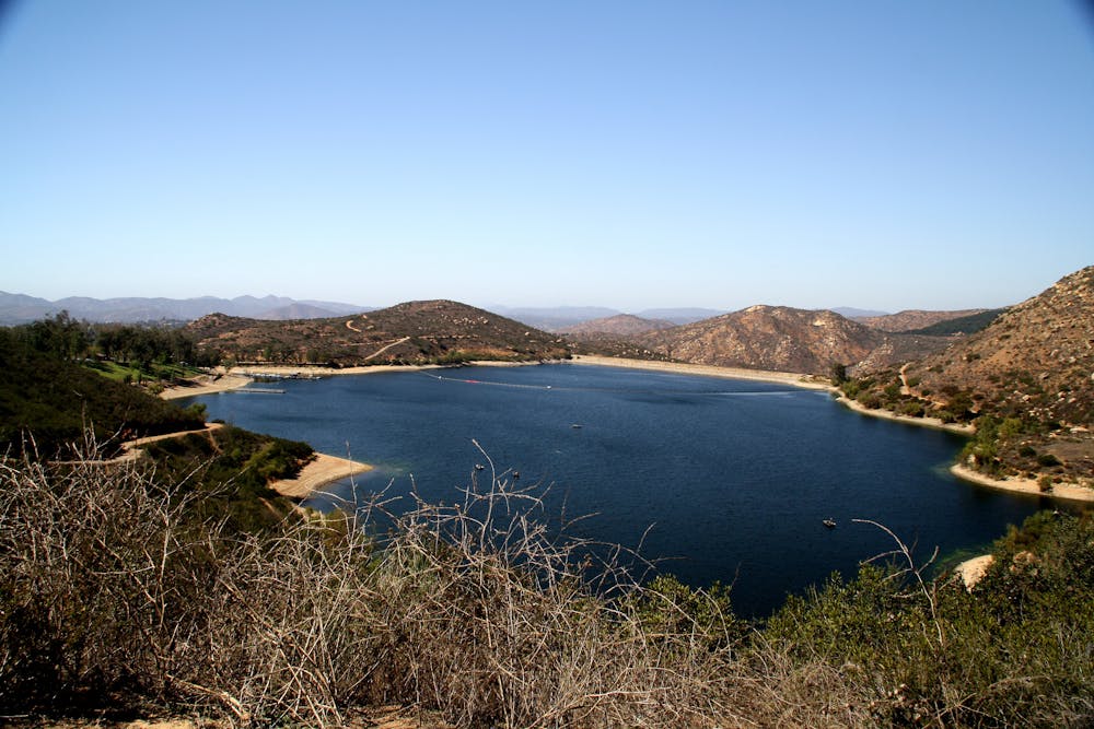 A view of Lake Poway from the Mount Woodson Trail