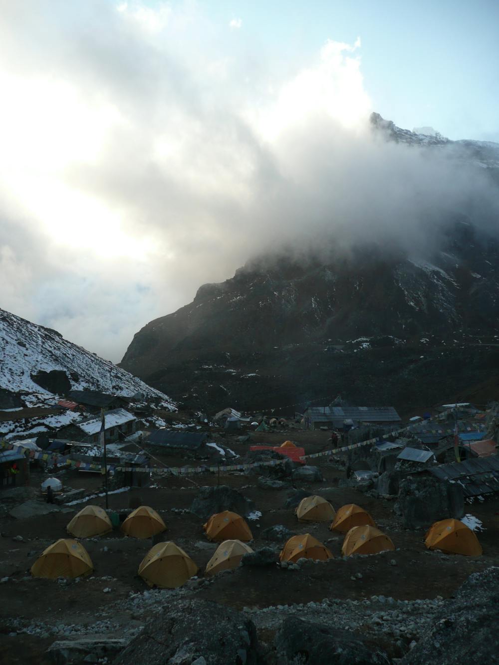Sunset over camp at Khare