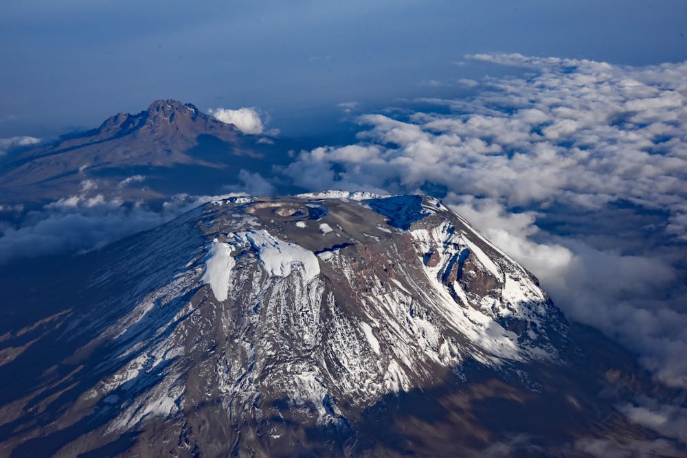 Aerial view of Mt Kilimanjaro in the evening