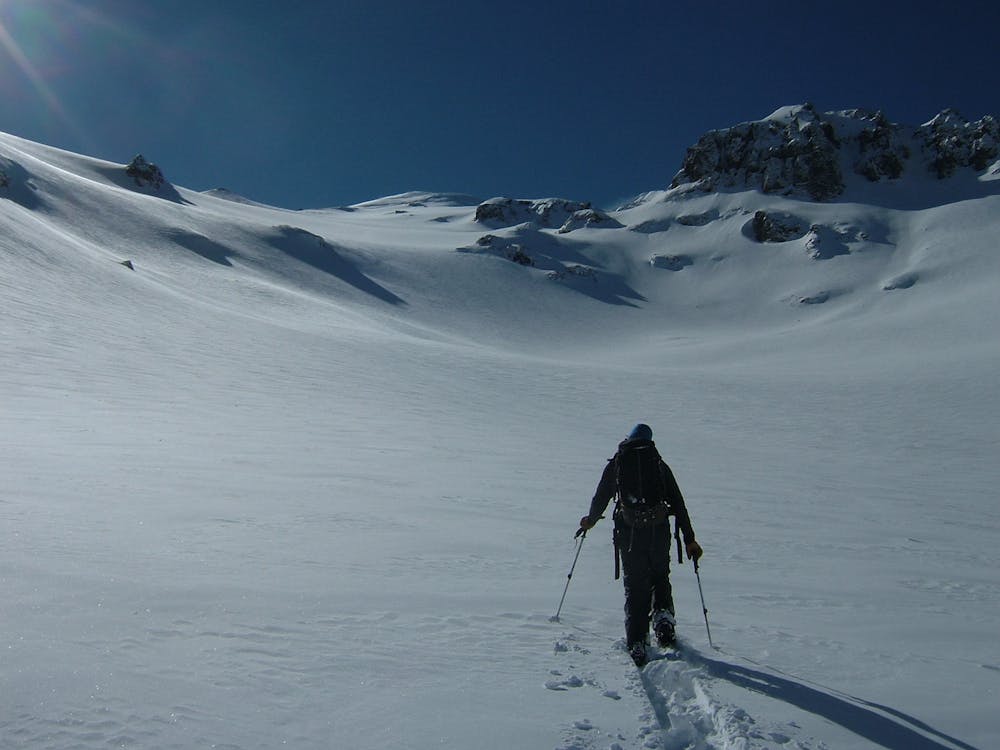 Heading up to the base of the Interglacier