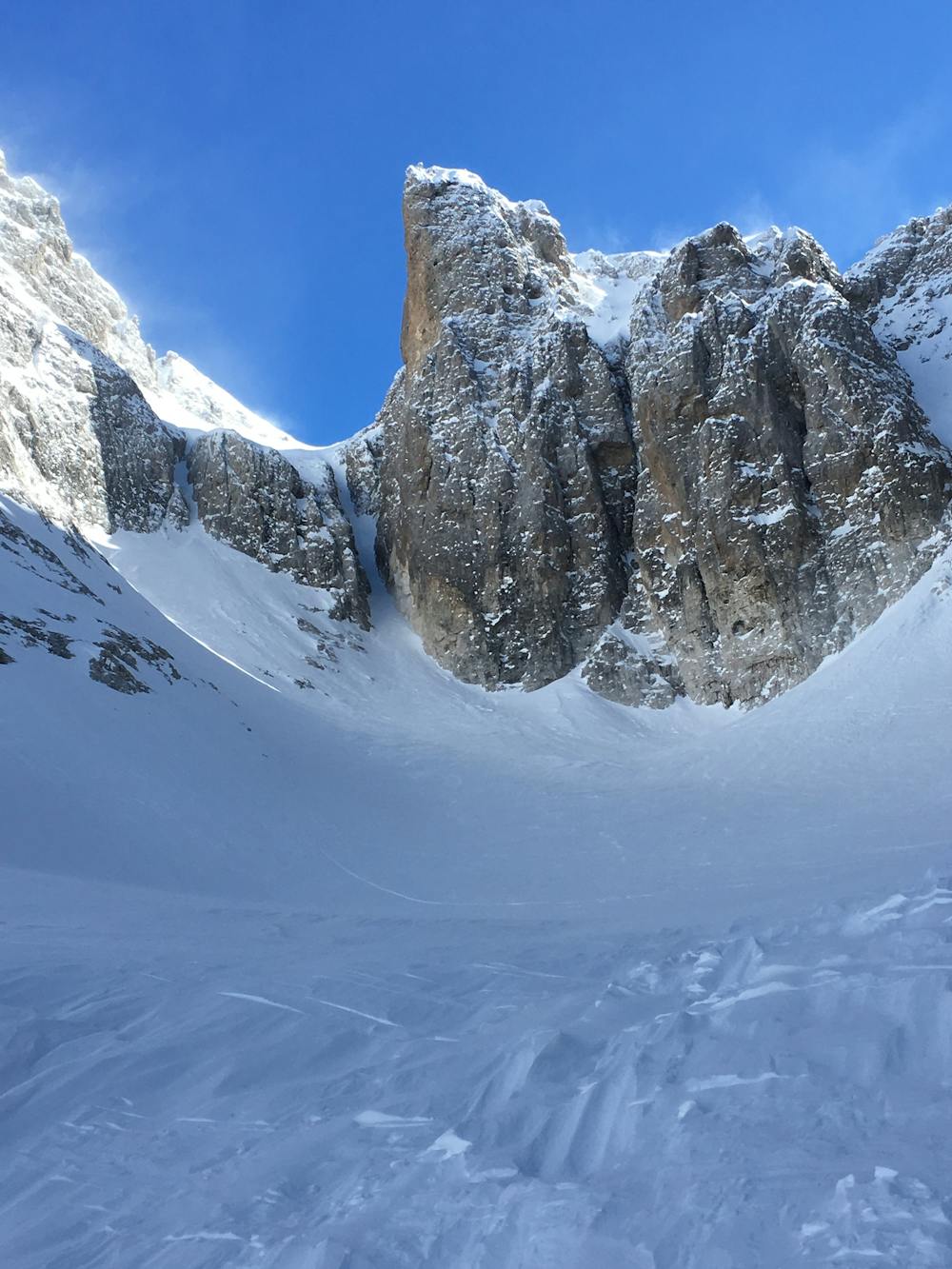 The couloir from below