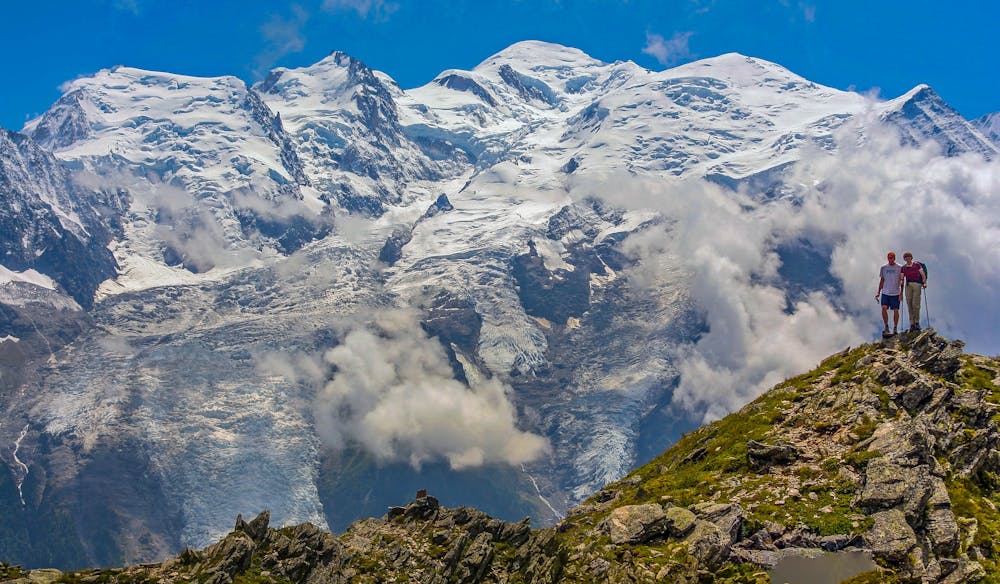 Refuge de Bel Lachat at 2136m on Le Brevent...the spectacular Mont Blanc massif (4810m) from Le Brevent ridge...